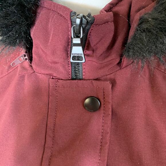 Express Red Down Puffy Jacket size XS - Picture 10 of 13